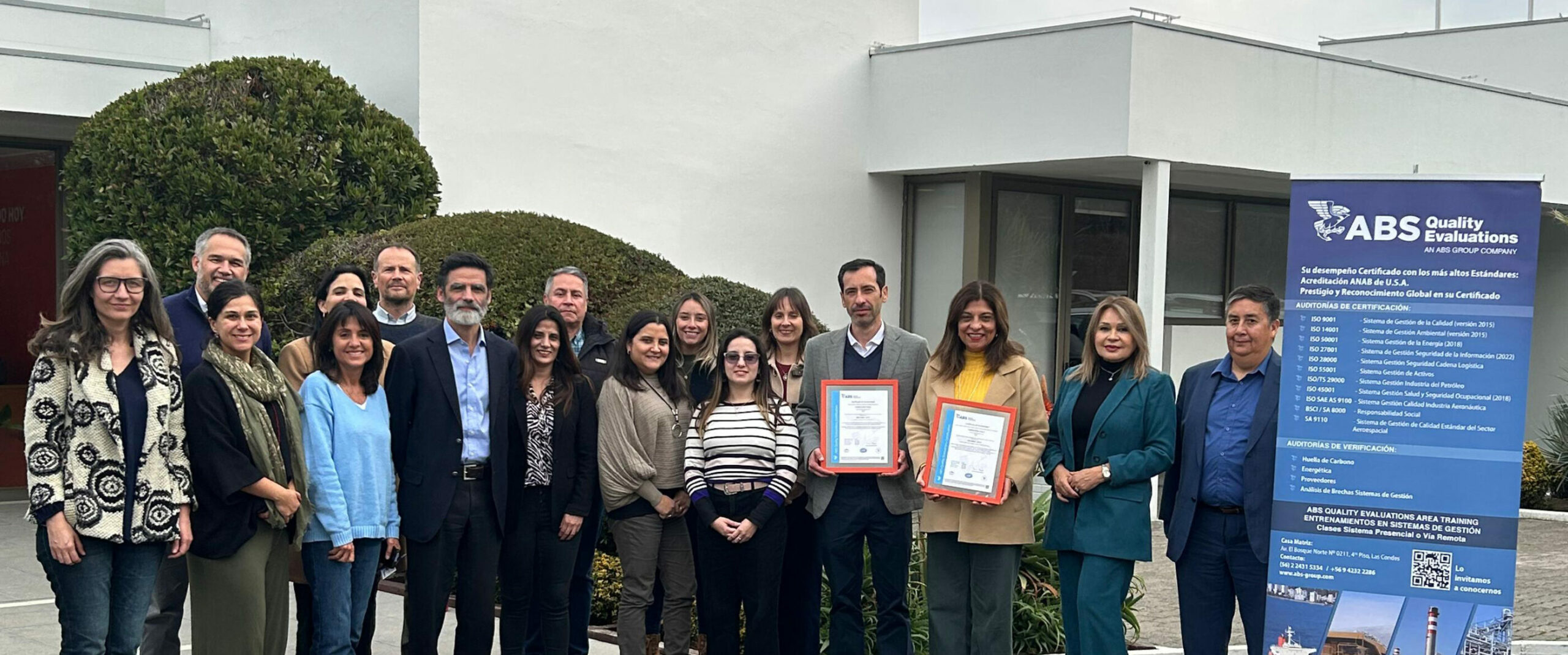 ABS Quality Evaluations otorga certificación ISO 45001 e ISO 14001 a Fundación Chile tras exitosa auditoría sin no conformidades