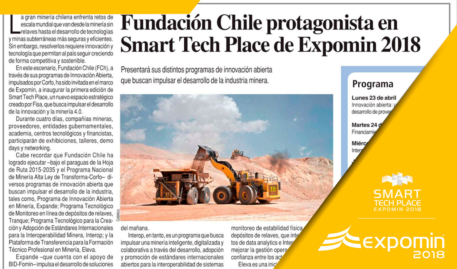 Fundación Chile protagonista en Smart Tech Place de Expomin 2018