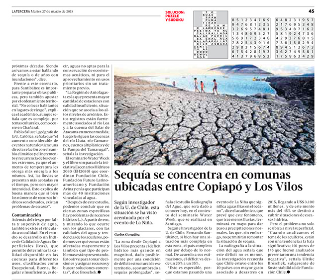 Sequía se concentra en comunas ubicadas entre Copiapó y Los Vilos
