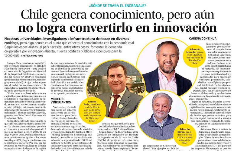 Chile genera conocimiento, pero aún no logra convertirlo en innovación